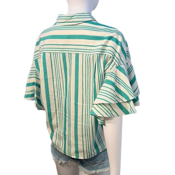 Retro Striped Button Down Shirt NWOT - Picture 5 of 12